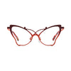 VoyueLens™ Amber Orange Artistic Butterfly Titanium Eyeglasses – Front View – SKU VL185862‑C3