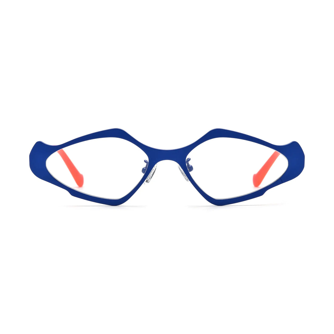 VoyueLens™ Blue Lime Polygon Eyeglasses – Front View – SKU VL185811-C2