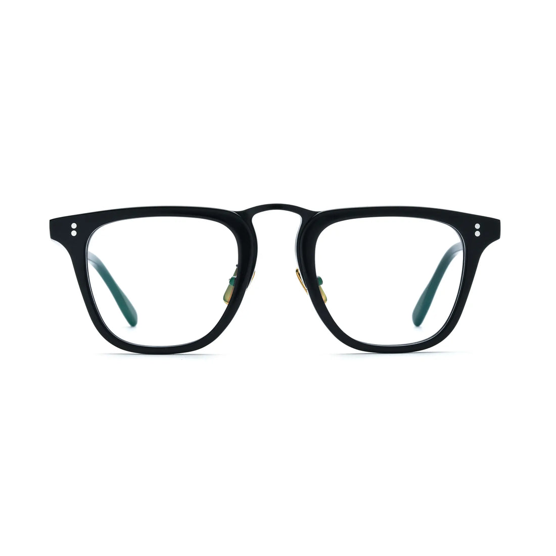 VoyueLens™ Charcoal Black Artisan Acetate Square Eyewear – Front View – SKU VL19214-BLK