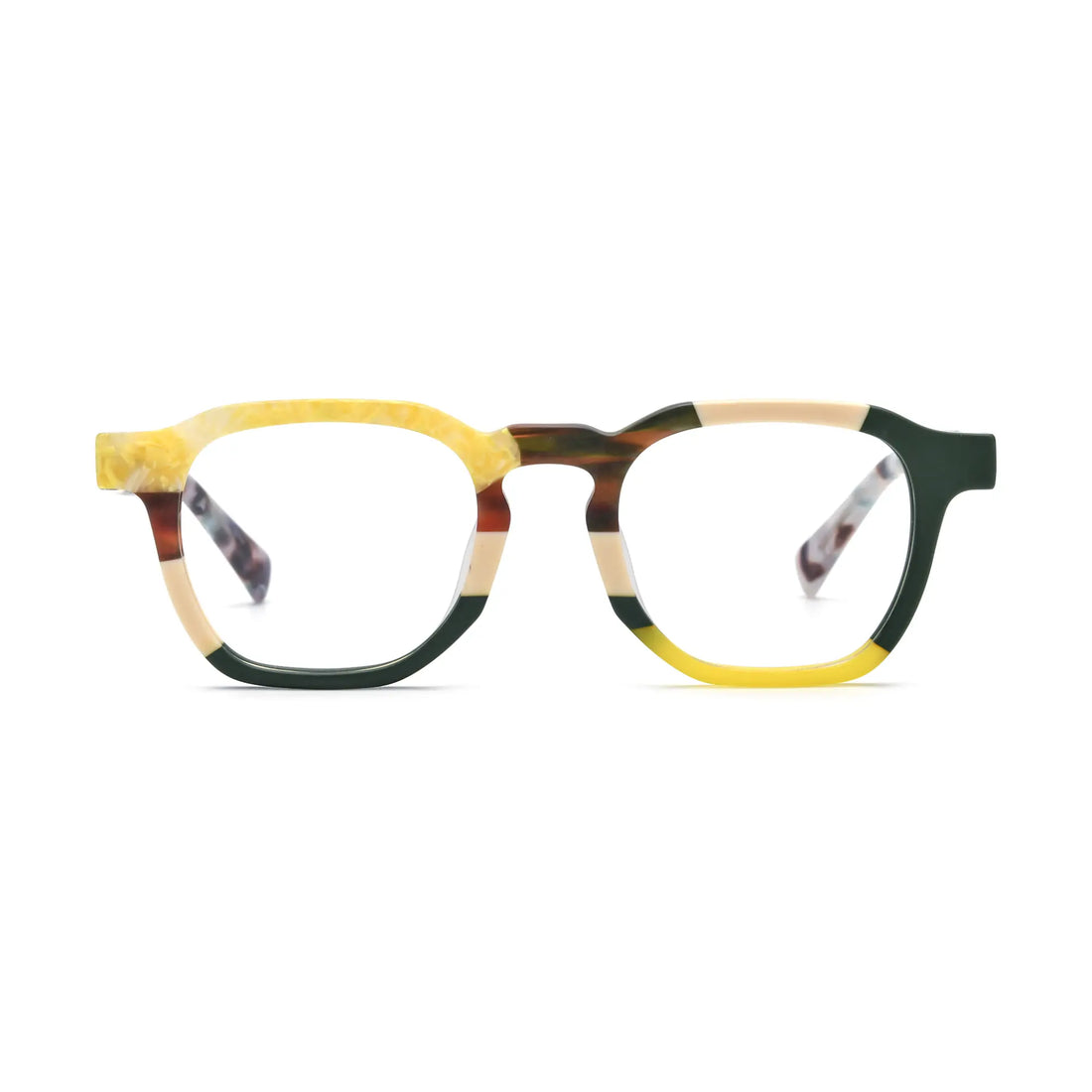 VoyueLens™ Citrus Fade Square Glasses – Front View – SKU VL19358-CITRUS
