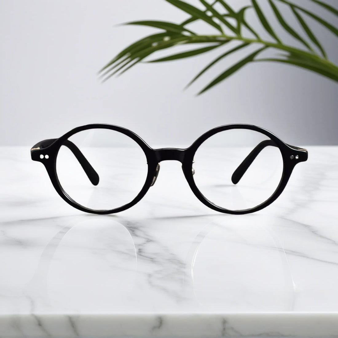 VoyueLens Classic Round Black TR90 Eyeglasses front view