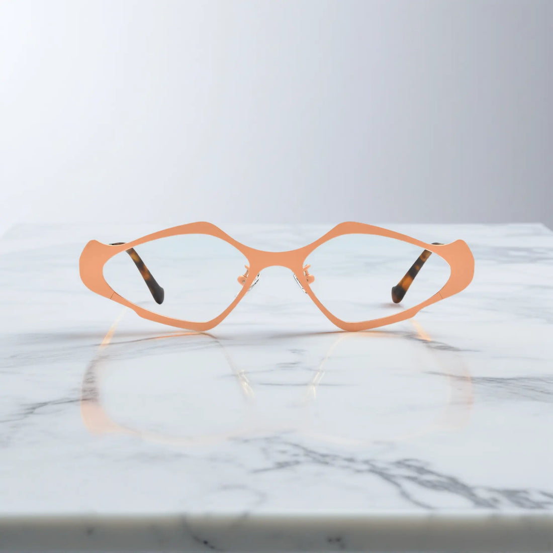 VoyueLens™ VL185811 eyeglasses in Coral Jade – front view of polygon titanium frame