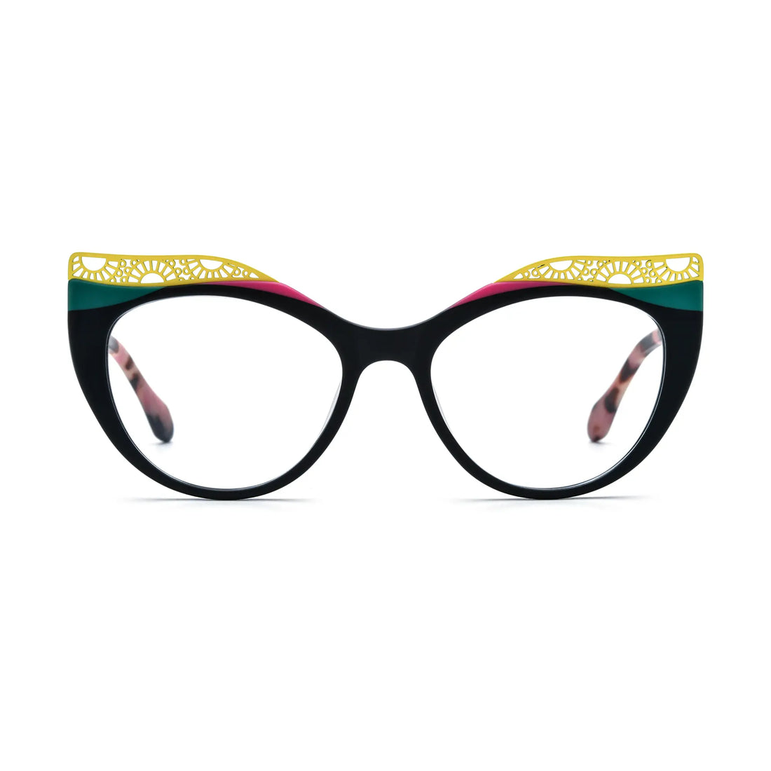 VoyueLens™ Crimson Nebula Cat-Eye Glasses – Front View – SKU VL19365-C6