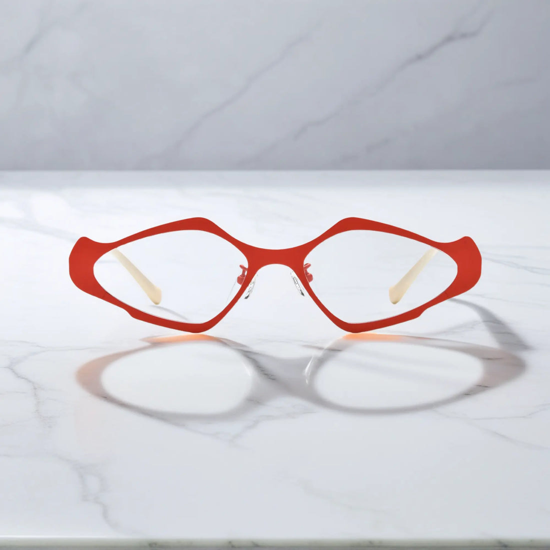 VoyueLens™ VL185811 eyeglasses in Crimson Noir – front view of polygon titanium frame