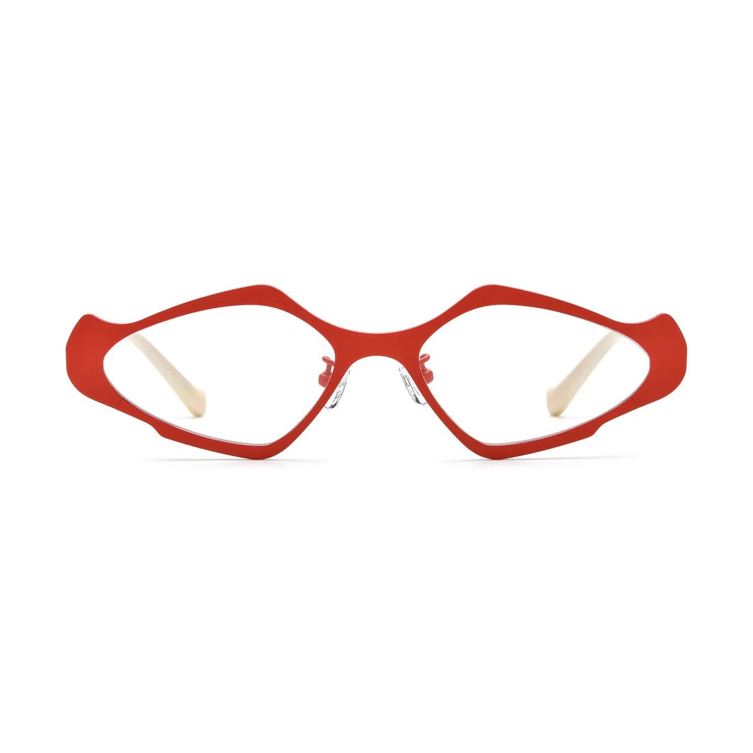 VoyueLens™ Crimson Noir Polygon Eyeglasses – Front View – SKU VL185811-C3