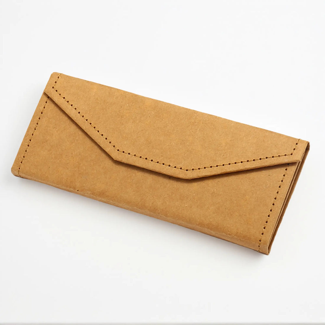 Eco-friendly kraft paper glasses case front view with magnetic closure