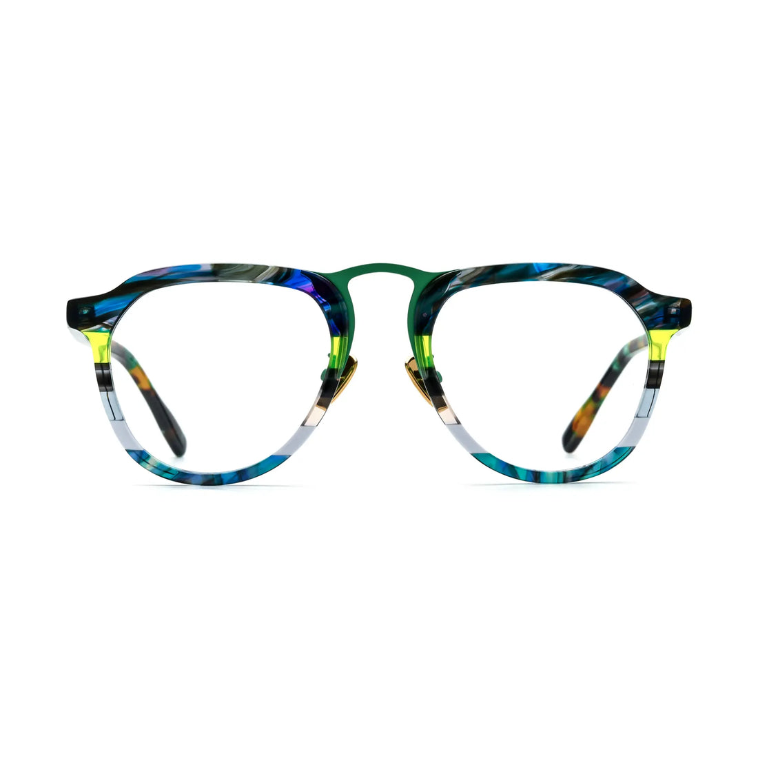 VoyueLens™ Forest Aurora Aviator Eyeglasses – Front View – SKU VL19350-C1