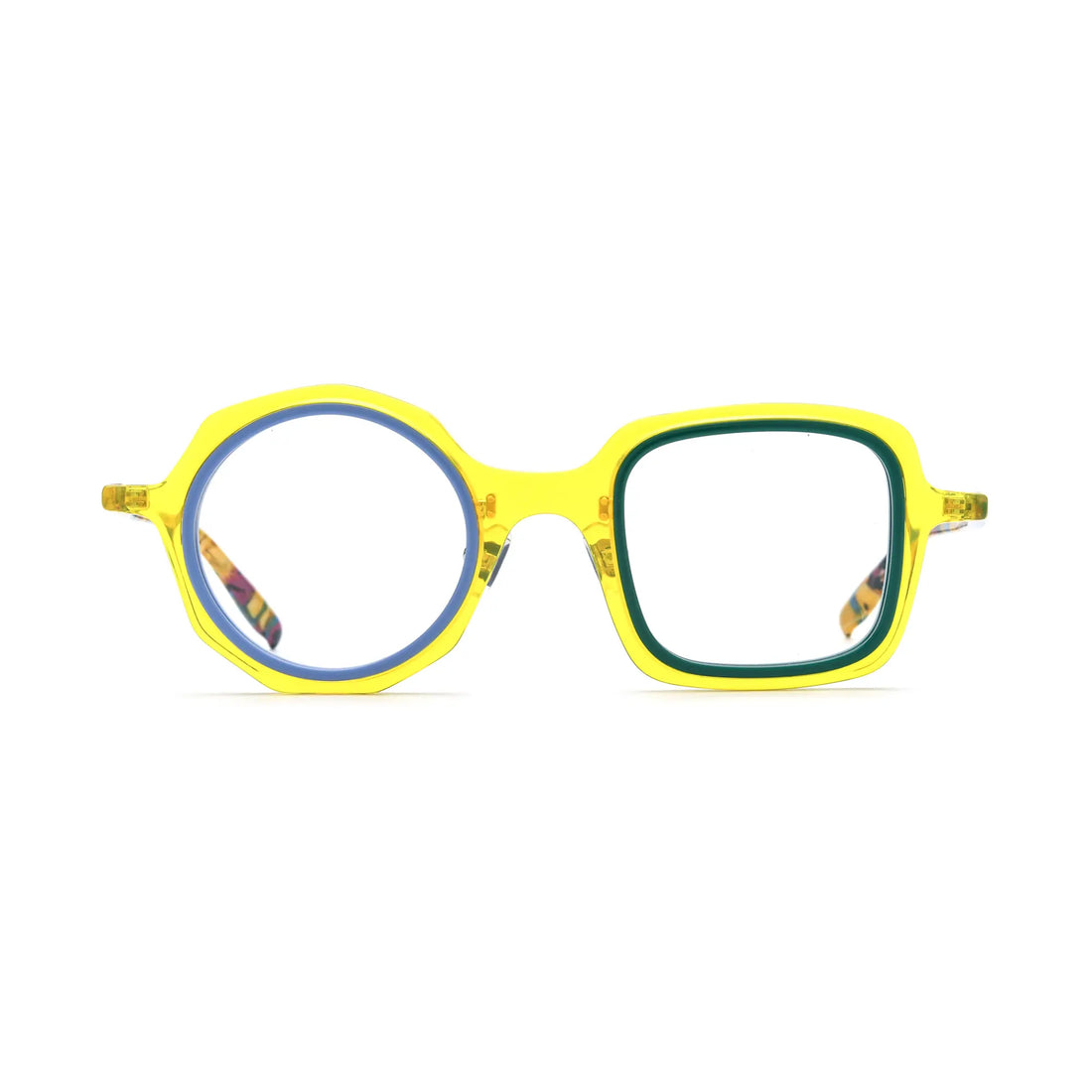 VoyueLens™ Honey Mint Geometric Acetate Eyeglasses – Front View – VL19356-C2