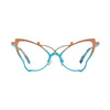 VoyueLens™ Jade Blue Artistic Butterfly Titanium Eyeglasses – Front View – SKU VL185862‑C1