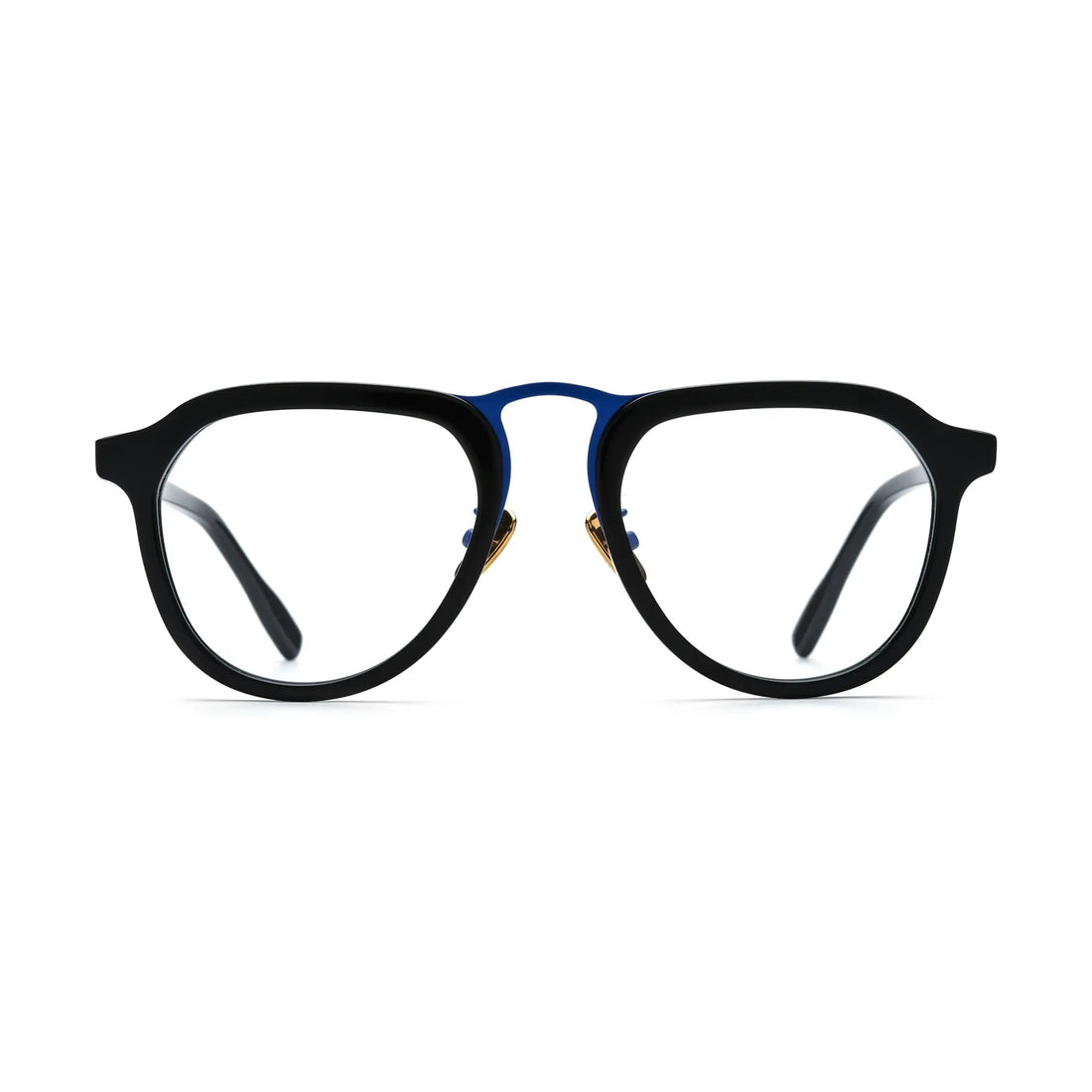 VoyueLens™ Midnight Blue Accent Aviator Eyeglasses – Front View – SKU VL19350-C2