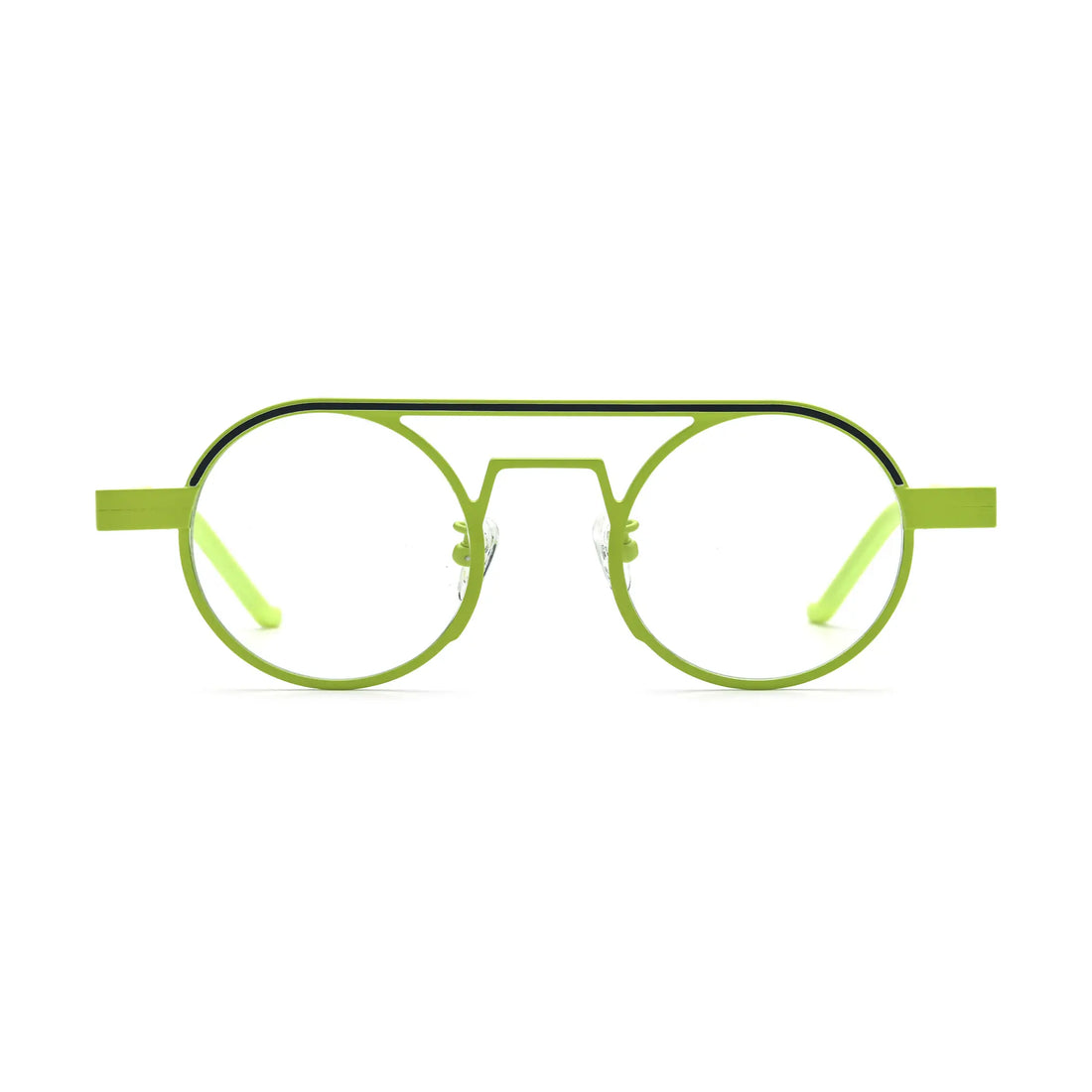 VoyueLens™ Neon Moss Aviator Eyeglasses – Front View – SKU VL185831-C4