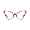VoyueLens™ Pink Black Artistic Butterfly Titanium Eyeglasses – Front View – SKU VL185862‑C2