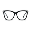 VoyueLens™ Pure Onyx Black Square Eyeglasses – Front View – SKU VL19343-C3
