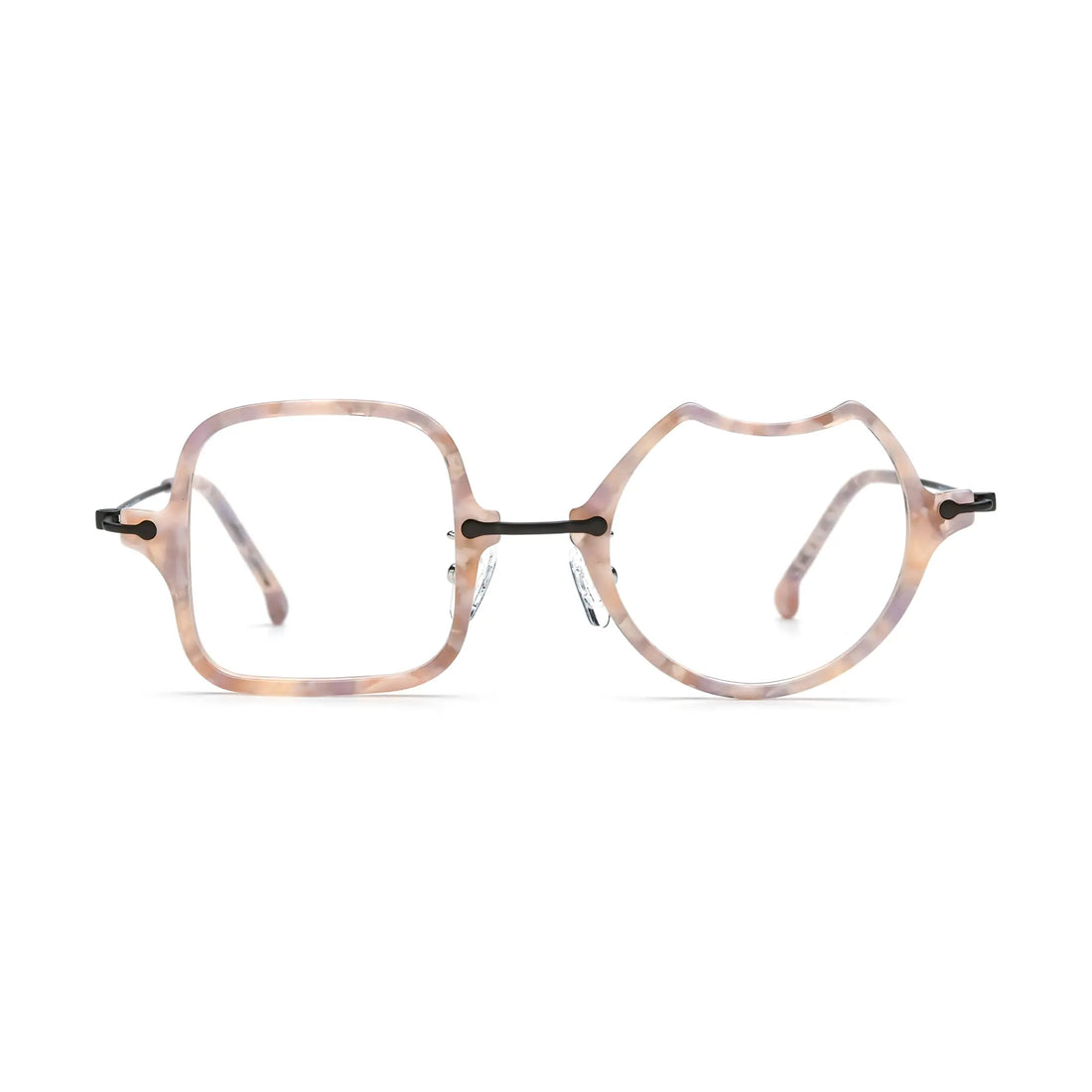 VoyueLens™ Shell Pink Abstract Eyeglasses – Front View – SKU VL185842-C3