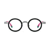 VoyueLens™ Silver Crystal Round Eyeglasses – Front View – SKU VL185816-C2