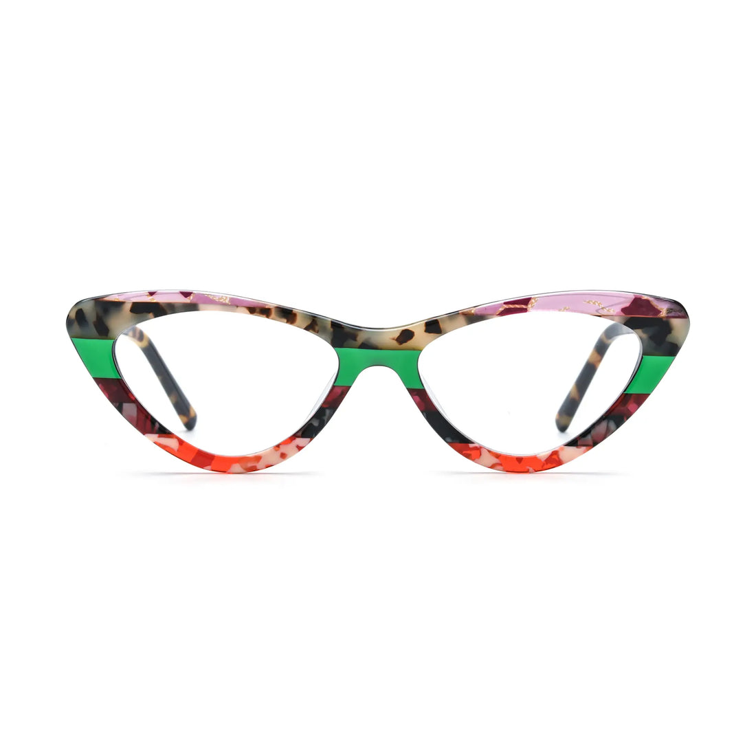 VoyueLens™ Tortoiseshell Pop Cat Eye Glasses – Front View – SKU VL19394-C2