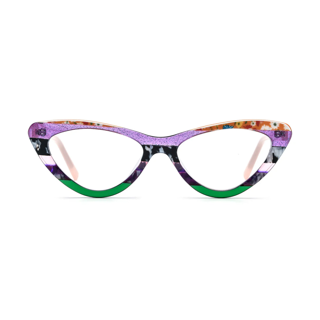 VoyueLens™ Violet Garden Cat Eye Glasses – Front View – SKU VL19394-C1