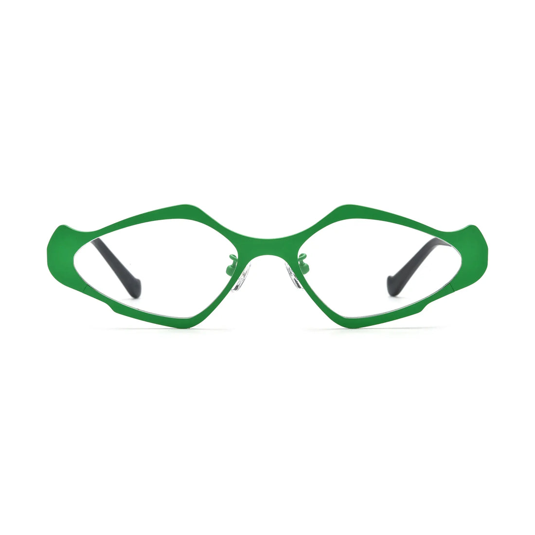 VoyueLens™ Violet Green Polygon Eyeglasses – Front View – SKU VL185811-C1