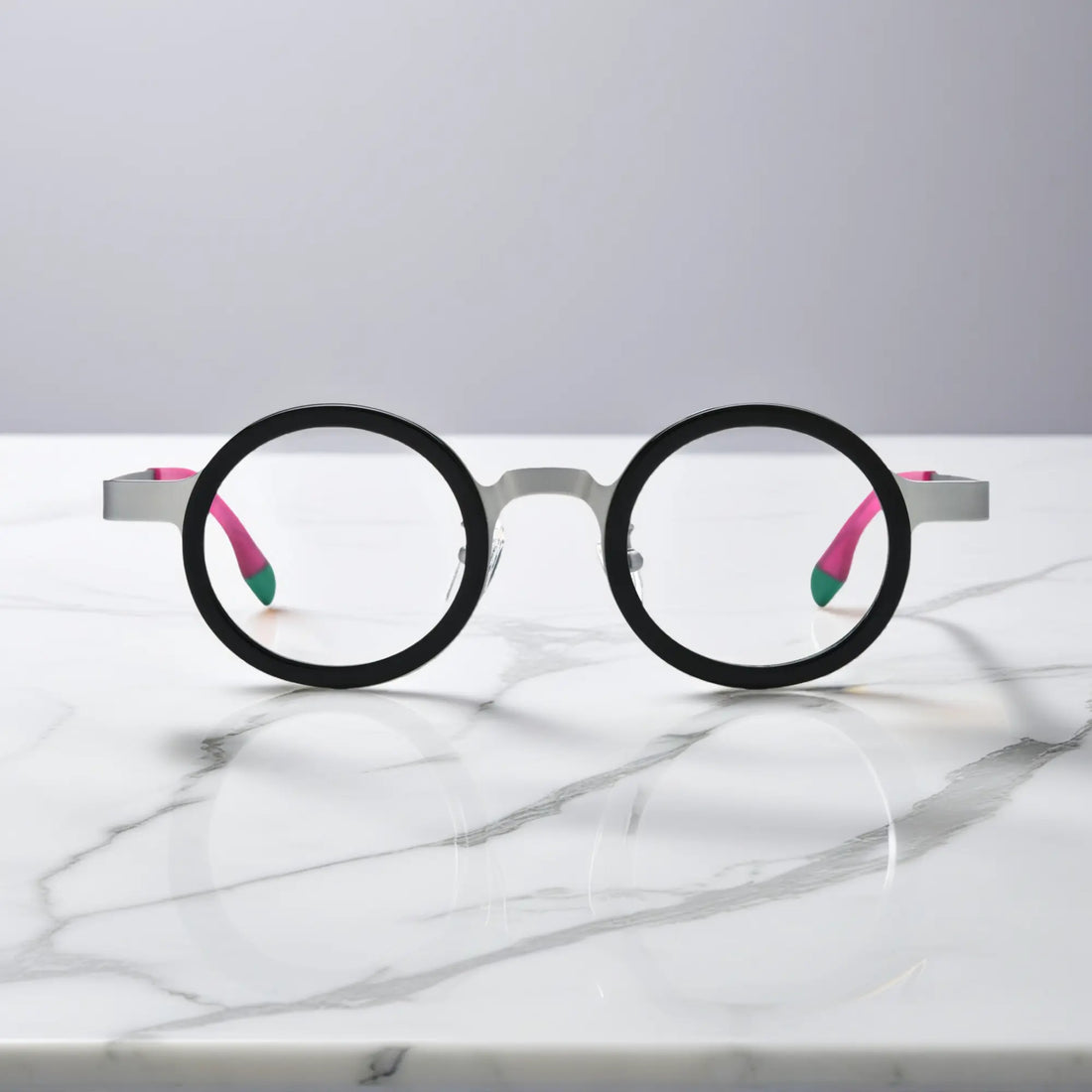 VoyueLens™ VL185816 Silver Crystal front view eyeglasses