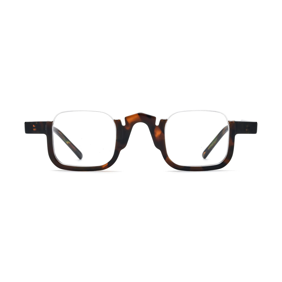VoyueLens™ Warm Tortoise Square Eyeglasses – Front View – SKU VL19352-C2