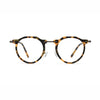 Barledear Amber Leopard eyeglasses front view with lightweight retro oval acetate metal full-rim frame