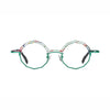 Barledear Aqua Mosaic eyeglasses front view with lightweight octagonal pure titanium frame