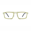 Barledear Citrus Ivory eyeglasses front view with lightweight square pure titanium frame and futuristic geometric line detailing