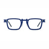 Barledear Cobalt Lemon Mosaic eyeglasses front view with lightweight geometric square titanium full-rim frame and adjustable nose pads