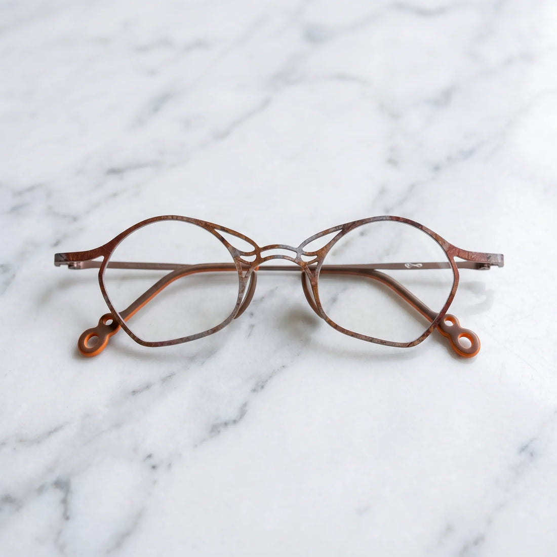 Barledear Cocoa Ember Brown eyeglasses folded display showing frame and temple design