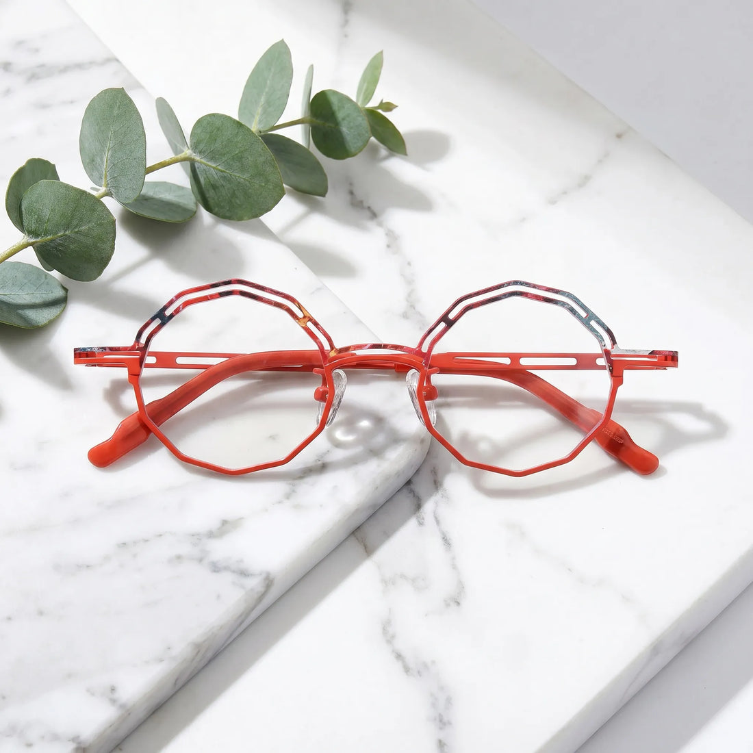 Barledear Coral Rouge eyeglasses folded display showing frame and temple design
