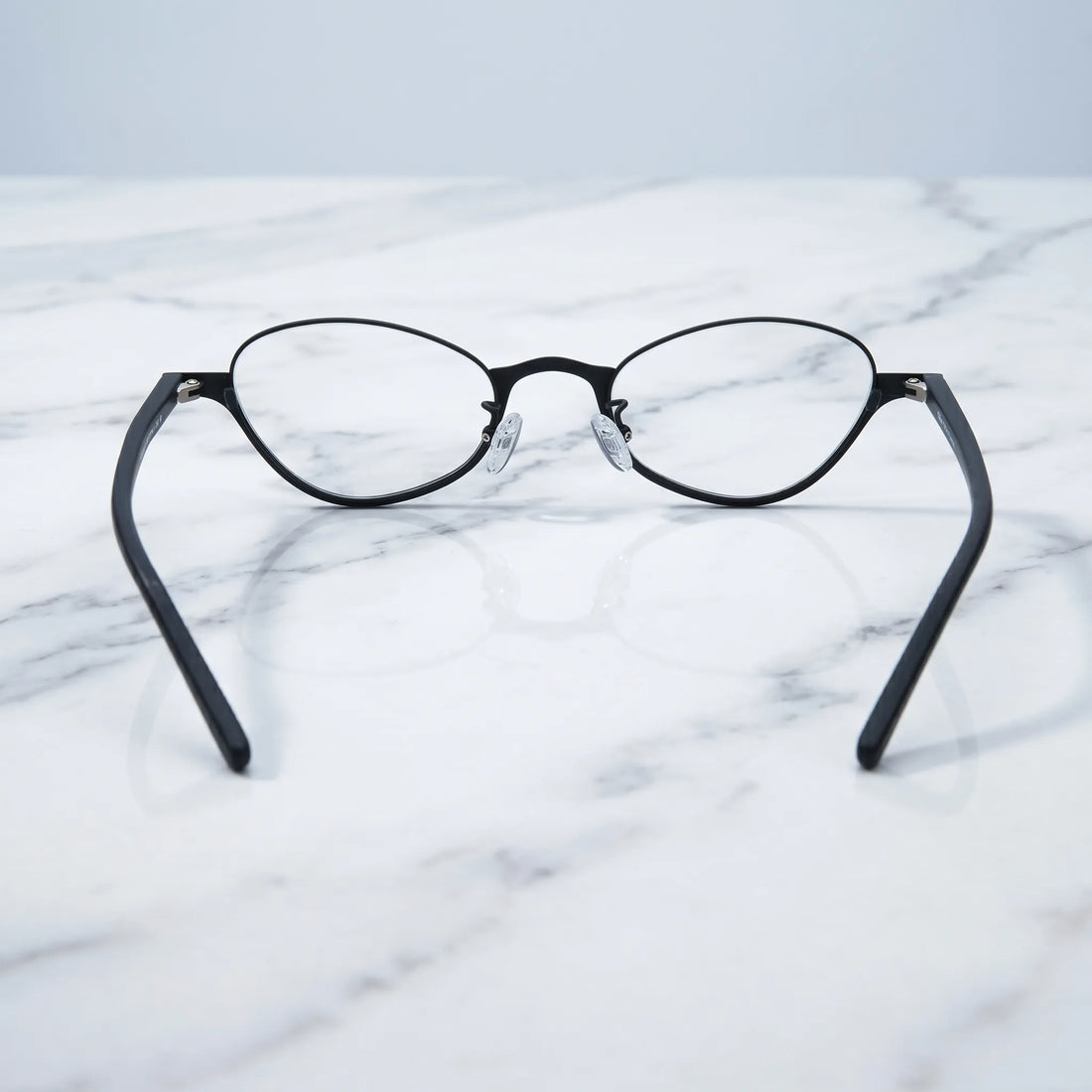 Barledear Crimson Noir eyeglasses back view showing acetate temple shape nose pads and full-rim frame structure