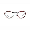 Barledear Crimson Noir eyeglasses front view with lightweight geometric acetate and titanium full-rim frame