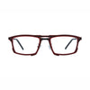 Barledear Crimson Noir eyeglasses front view with lightweight square pure titanium frame and futuristic geometric line detailing