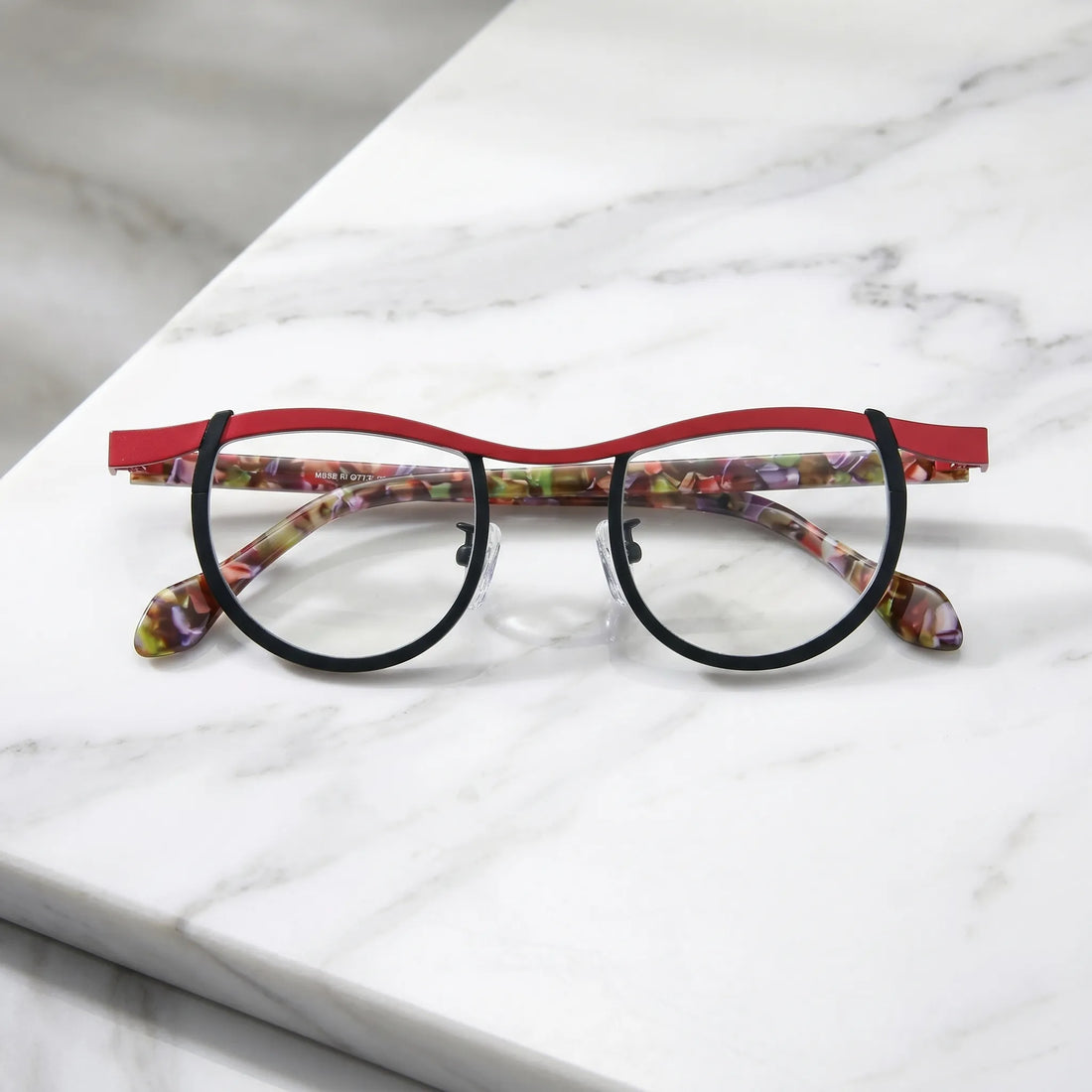 Barledear Crimson Noir Tortoise eyeglasses folded display showing frame and temple design