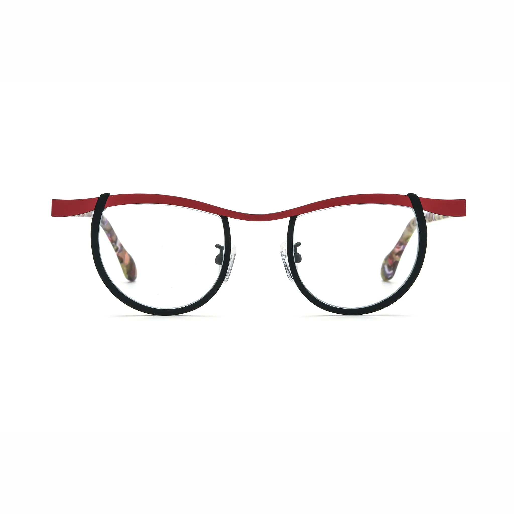 Barledear Crimson Noir Tortoise eyeglasses front view with lightweight butterfly titanium frame