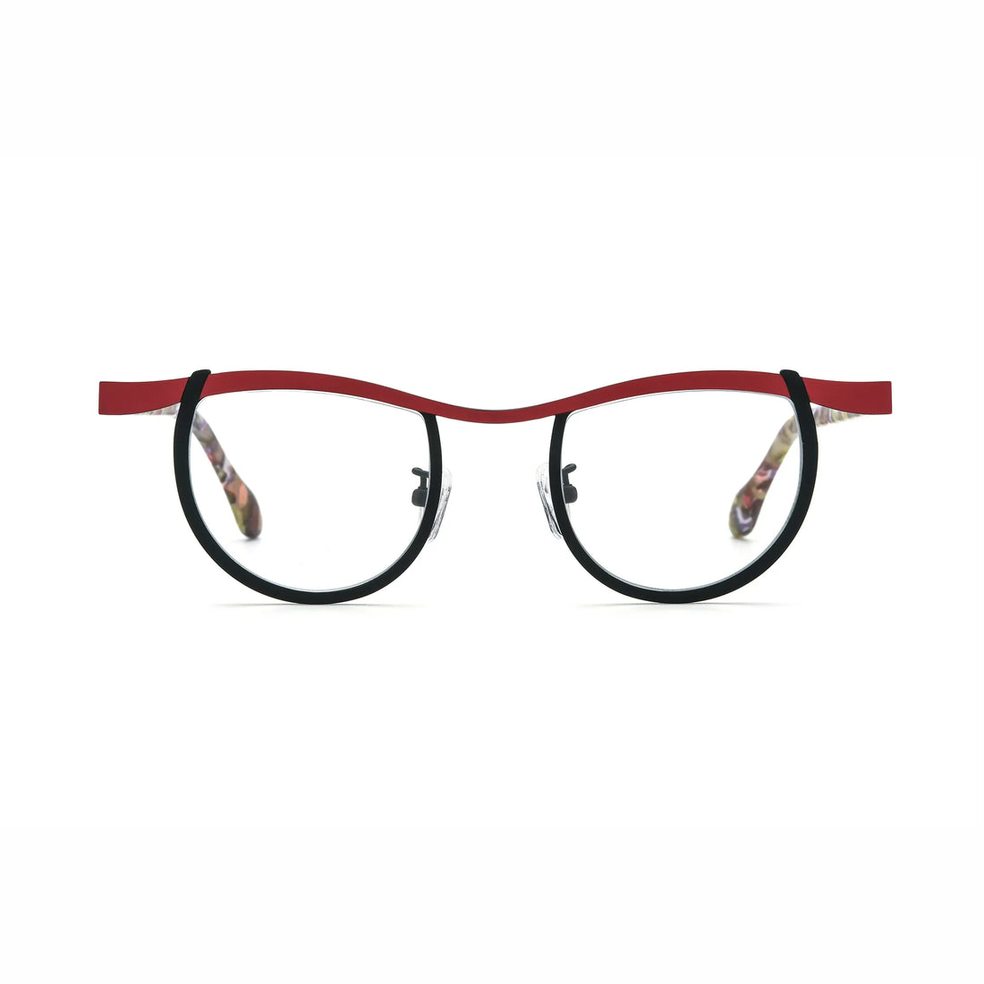 Barledear Crimson Noir Tortoise eyeglasses front view with lightweight butterfly titanium frame