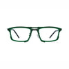 Barledear Electric Ivy Black eyeglasses front view with lightweight square pure titanium frame and futuristic geometric line detailing