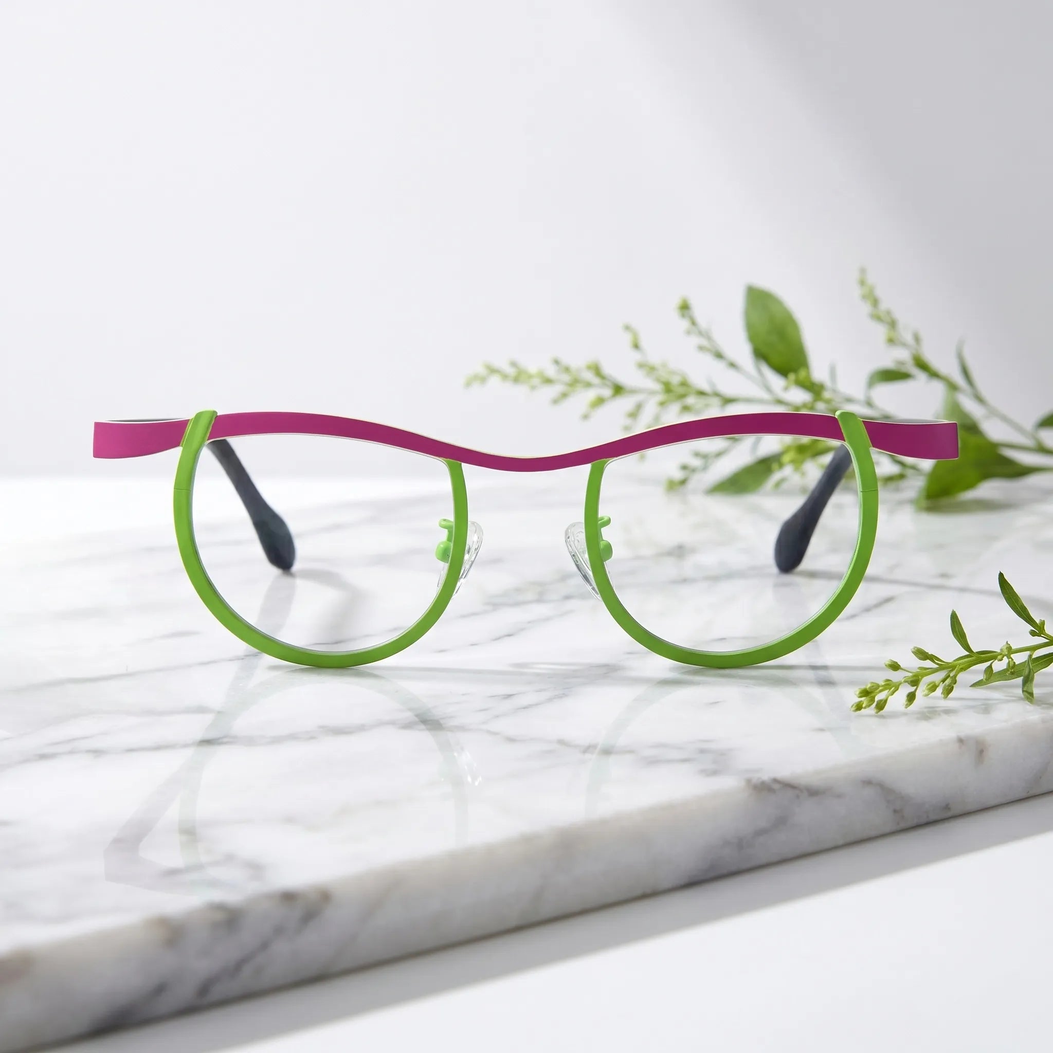 Barledear Fuchsia Lime Noir eyeglasses shown in a clean lifestyle front view