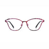 Barledear Fuchsia Mosaic eyeglasses front view with lightweight pure titanium butterfly cat-eye full-rim frame