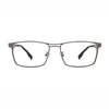 Barledear Graphite Gunmetal eyeglasses front view with lightweight pure titanium square frame and clean