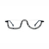 Barledear Graphite Mosaic Black eyeglasses front view with lightweight geometric titanium semi-rim frame
