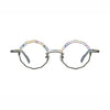 Barledear Graphite Mosaic eyeglasses front view with lightweight octagonal pure titanium frame