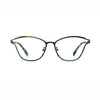 Barledear Green Mosaic eyeglasses front view with lightweight pure titanium butterfly cat-eye full-rim frame