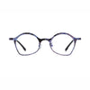 Barledear Lavender Ink Purple eyeglasses front view with lightweight butterfly titanium frame