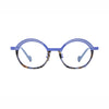 Barledear Lavender Mosaic eyeglasses front view with lightweight geometric oval pure titanium full-rim frame and decorative slotted browline
