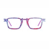 Barledear Lavender Rose Mosaic eyeglasses front view with lightweight geometric square titanium full-rim frame and adjustable nose pads