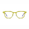 Barledear Lemon Tortoise eyeglasses front view with lightweight geometric titanium square frame and patterned temples