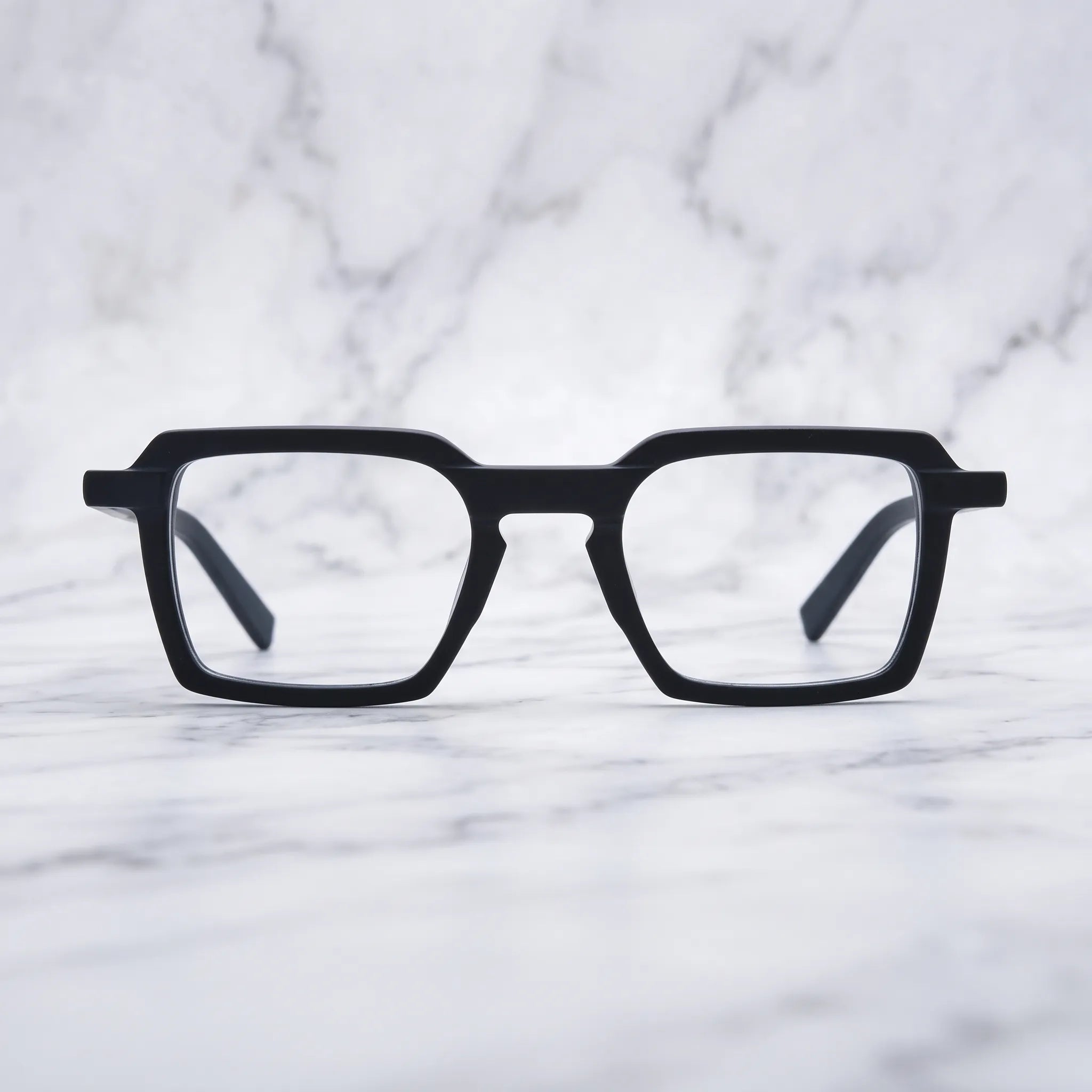 Barledear Matte Onyx eyeglasses shown in a clean lifestyle front view