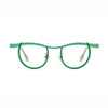 Barledear Meadow Clear Green eyeglasses front view with lightweight butterfly titanium frame