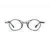 Barledear Midnight Marble Black eyeglasses front view with lightweight geometric titanium frame
